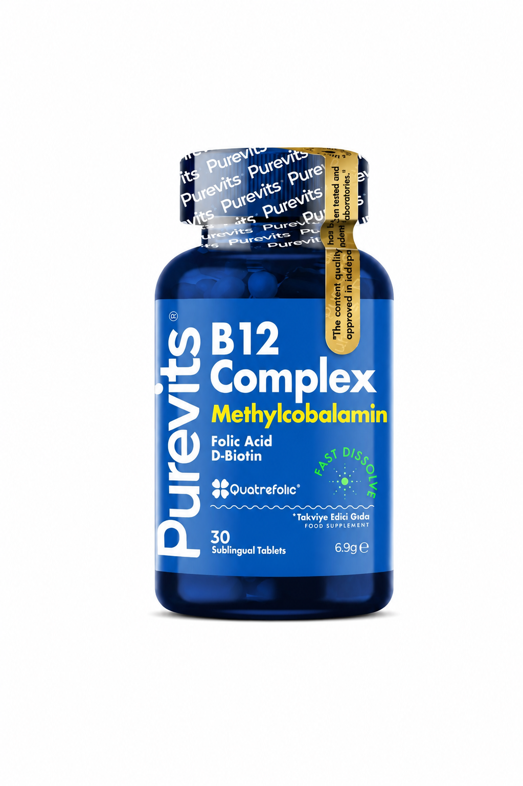 Purevits B12 Sublingual Complex – Methylcobalamin & Biotin – 30 Tablete