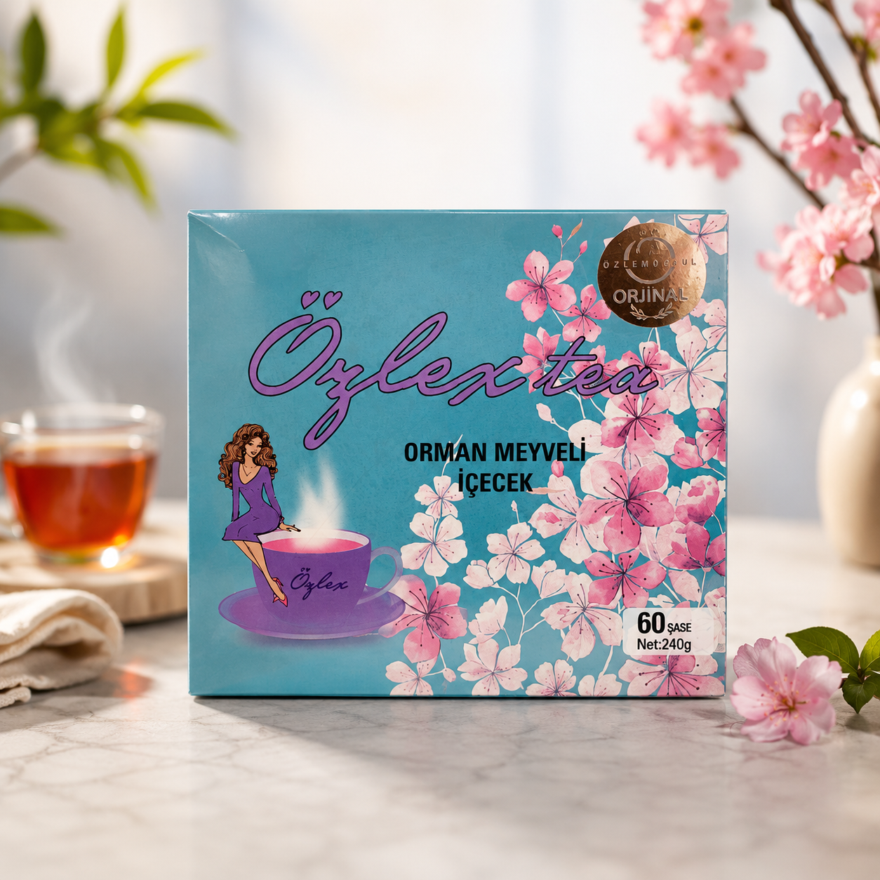 Ceai de slabit Ozlex Tea cu aroma de fructe de padure 60 de plicuri