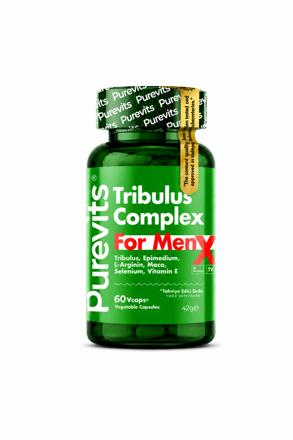 Purevits Tribulus Complex – Tribulus Terrestris, Maca, L-Arginină & Epimedium – 60 Capsule